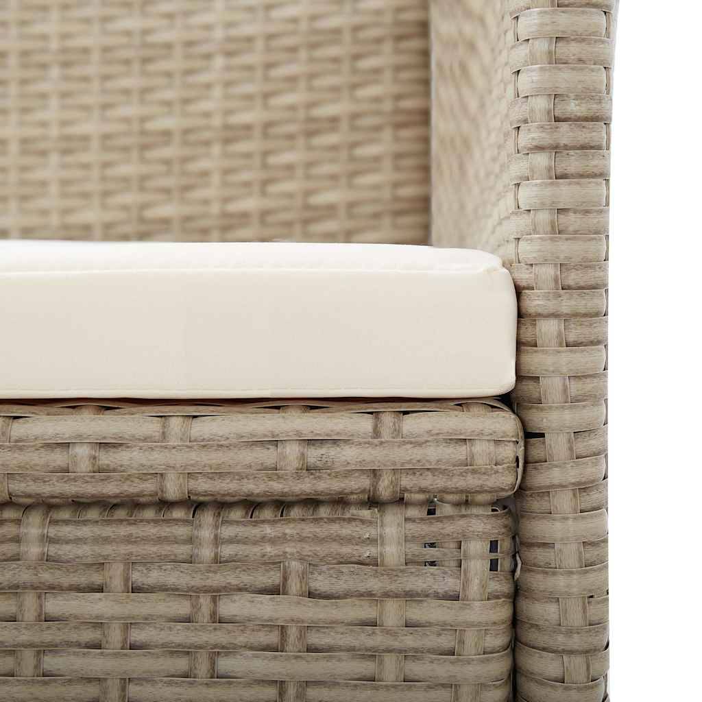 Vidaxl - Chaises inclinables lot de 2 et coussins Résine tressée Beige vidaXL 46046 - Imagen 8