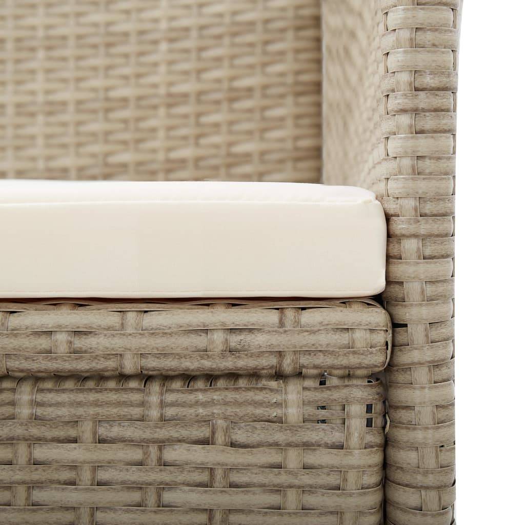 Vidaxl - Chaises inclinables lot de 2 et coussins Résine tressée Beige vidaXL 46046 - Imagen 4