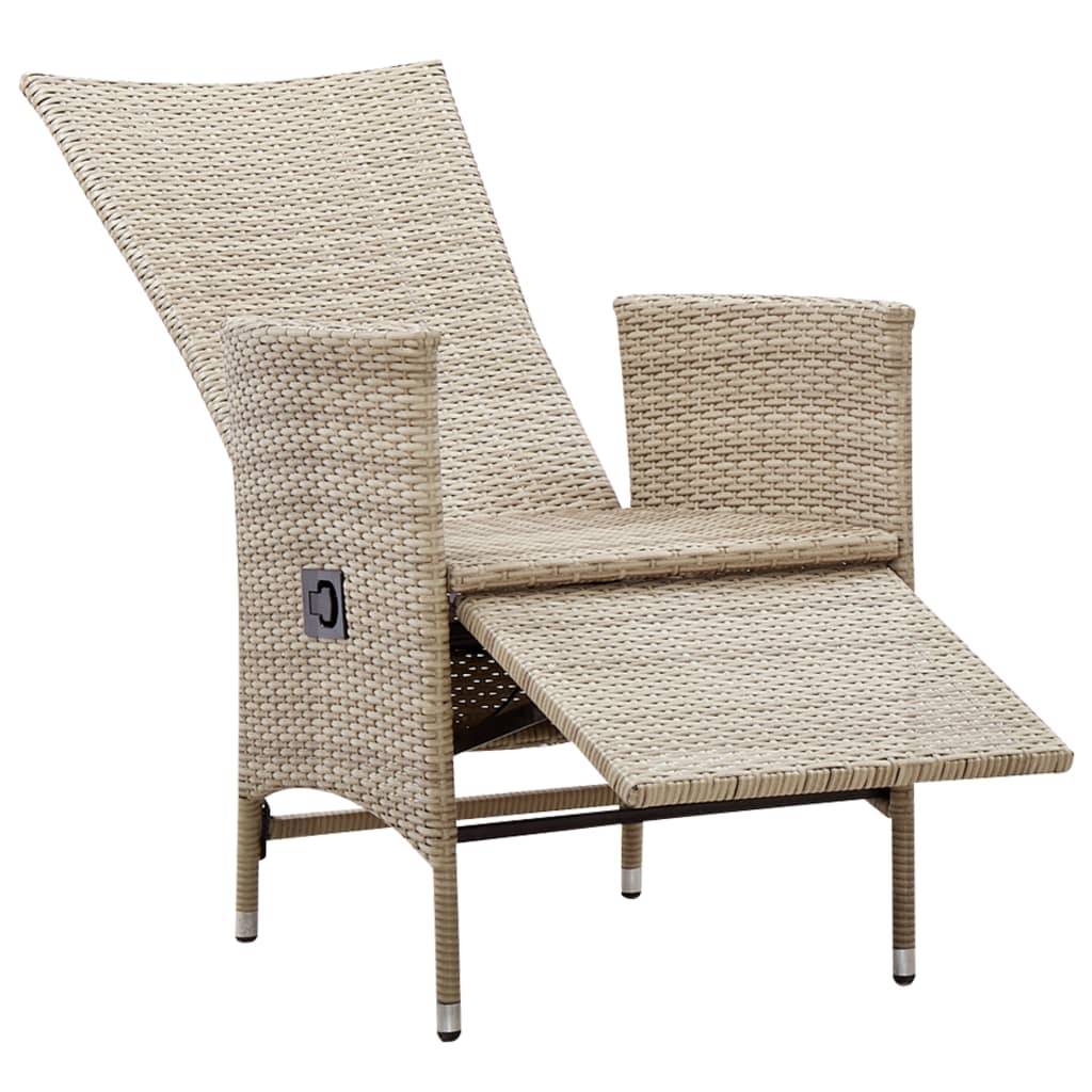 Vidaxl - Chaises inclinables lot de 2 et coussins Résine tressée Beige vidaXL 46046 - Imagen 6