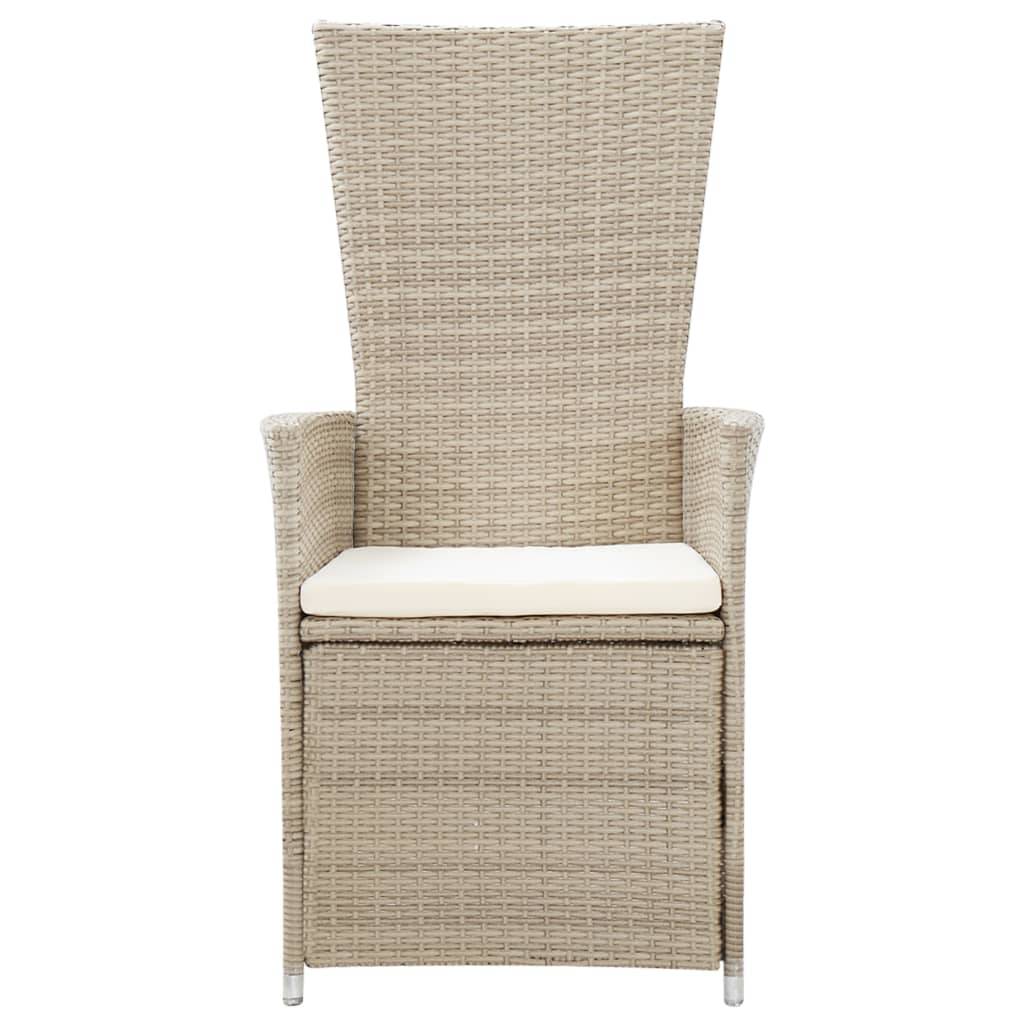 Vidaxl - Chaises inclinables lot de 2 et coussins Résine tressée Beige vidaXL 46046 - Imagen 9