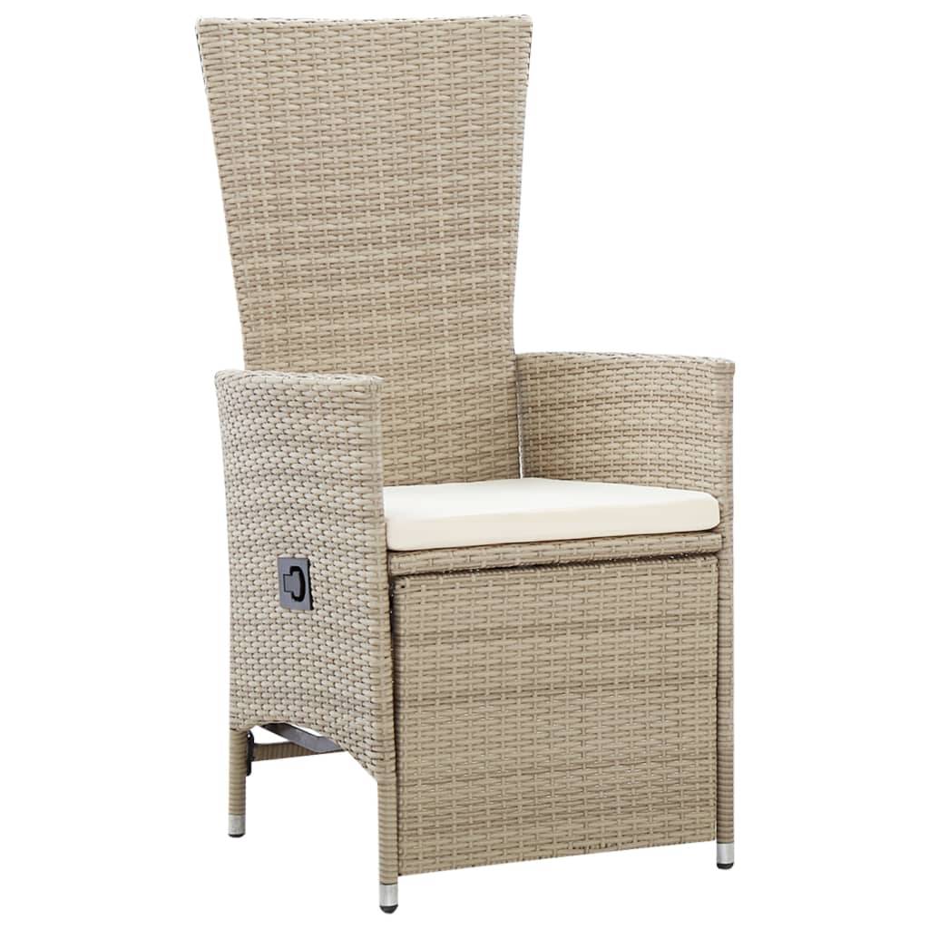 Vidaxl - Chaises inclinables lot de 2 et coussins Résine tressée Beige vidaXL 46046 - Imagen 2