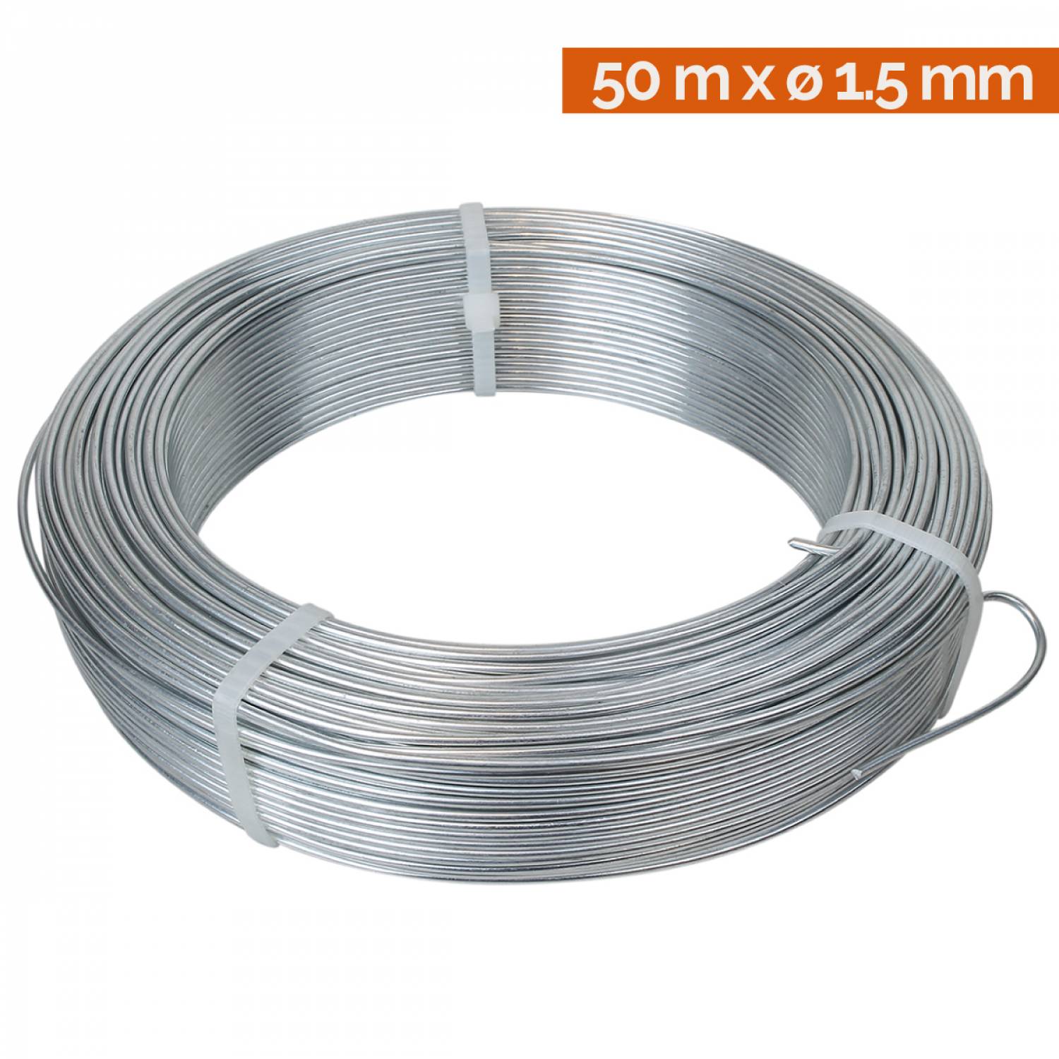 Linxor - Fil d'attache en acier galvanisé pour grillage ou autre - 50m x 1.5mm Ø - Gris - Linxor - Imagen 2