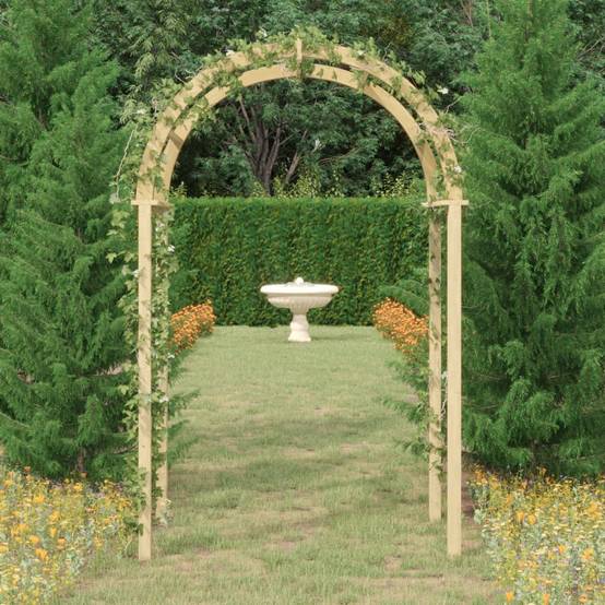 Arche Jardin Bois Pin Massif Imprégné Entrée Terrasse 141x97x243cm - ComfortXL Outdoor Living - Image 1