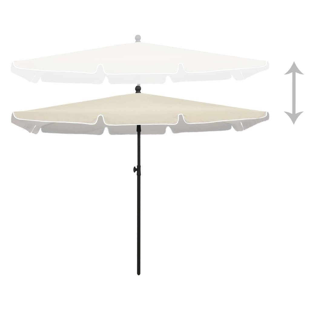 Helloshop26 - Parasol de jardin avec mât 210 x 140 cm sable - Imagen 3