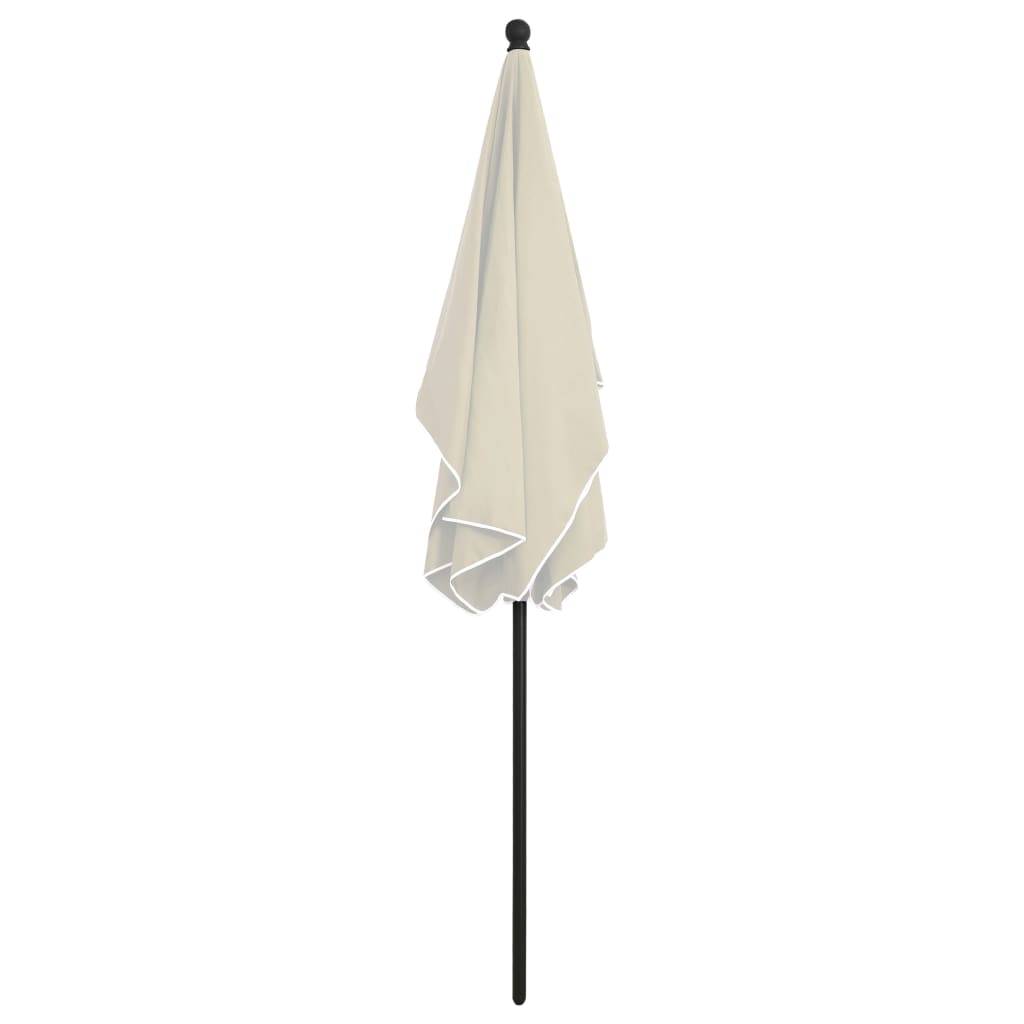 Helloshop26 - Parasol de jardin avec mât 210 x 140 cm sable - Imagen 4
