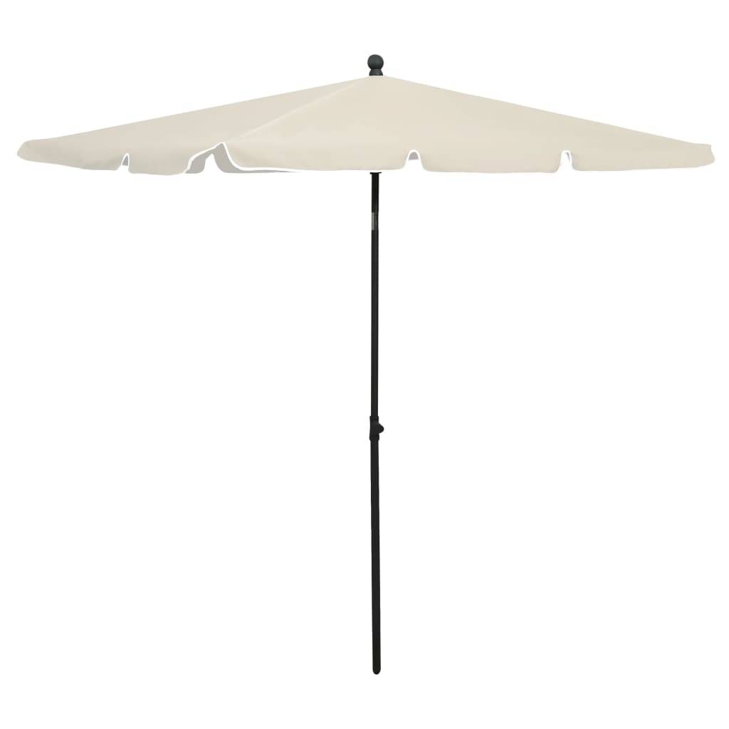 Helloshop26 - Parasol de jardin avec mât 210 x 140 cm sable - Imagen 1