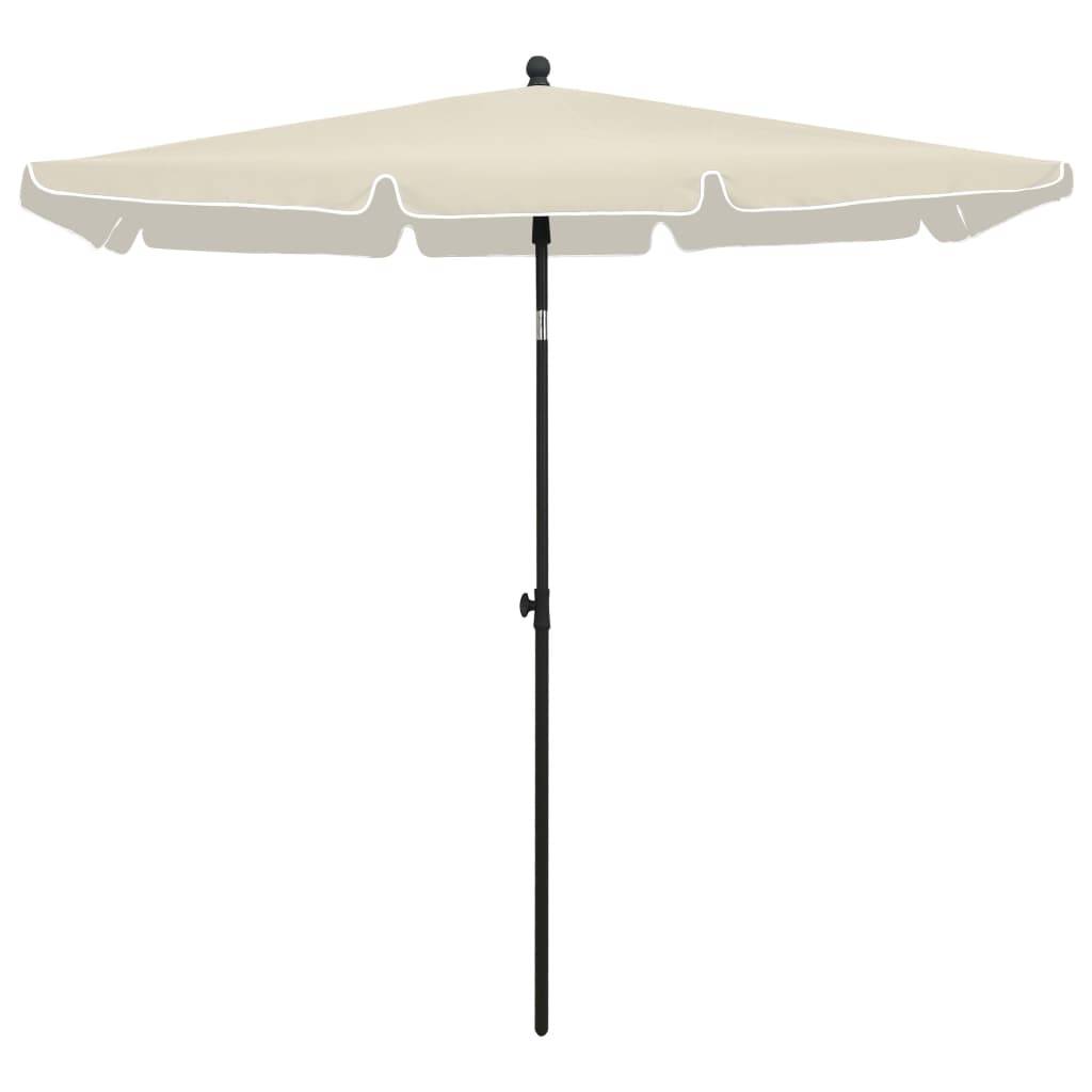 Helloshop26 - Parasol de jardin avec mât 210 x 140 cm sable - Imagen 2