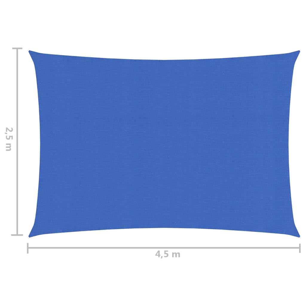 Helloshop26 - Voile d'ombrage 160 g/m² bleu 2,5 x 4,5 m PEHD - Imagen 6