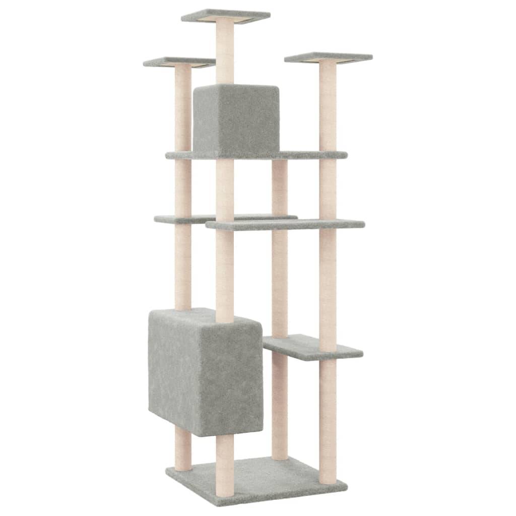 Vidaxl - Arbre à chat avec griffoirs en sisal Gris clair 162 cm vidaXL 171634 - Imagen 6