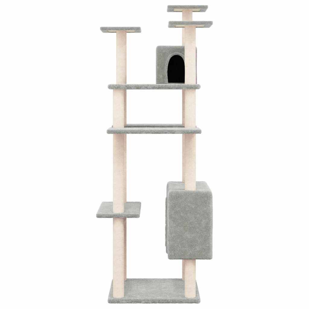 Vidaxl - Arbre à chat avec griffoirs en sisal Gris clair 162 cm vidaXL 171634 - Imagen 7