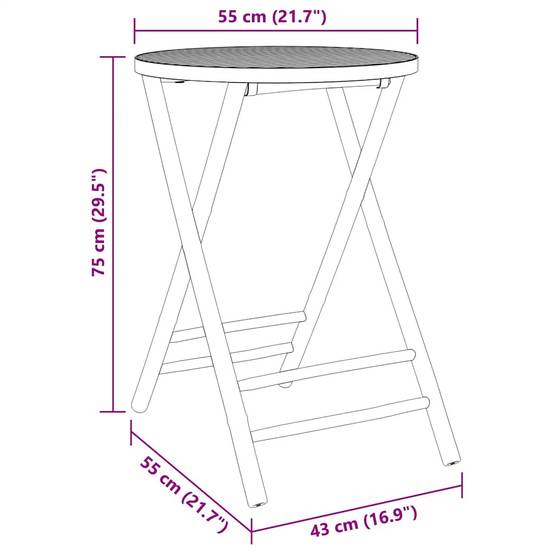 ComfortXL - Petit Salon de Jardin Bambou Pliable 2 Personnes Table Ronde et Chaises pour Balcon – ComfortXL Outdoor Living - Image 4