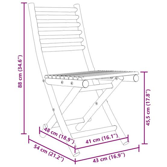 ComfortXL - Petit Salon de Jardin Bambou Pliable 2 Personnes Table Ronde et Chaises pour Balcon – ComfortXL Outdoor Living - Image 3