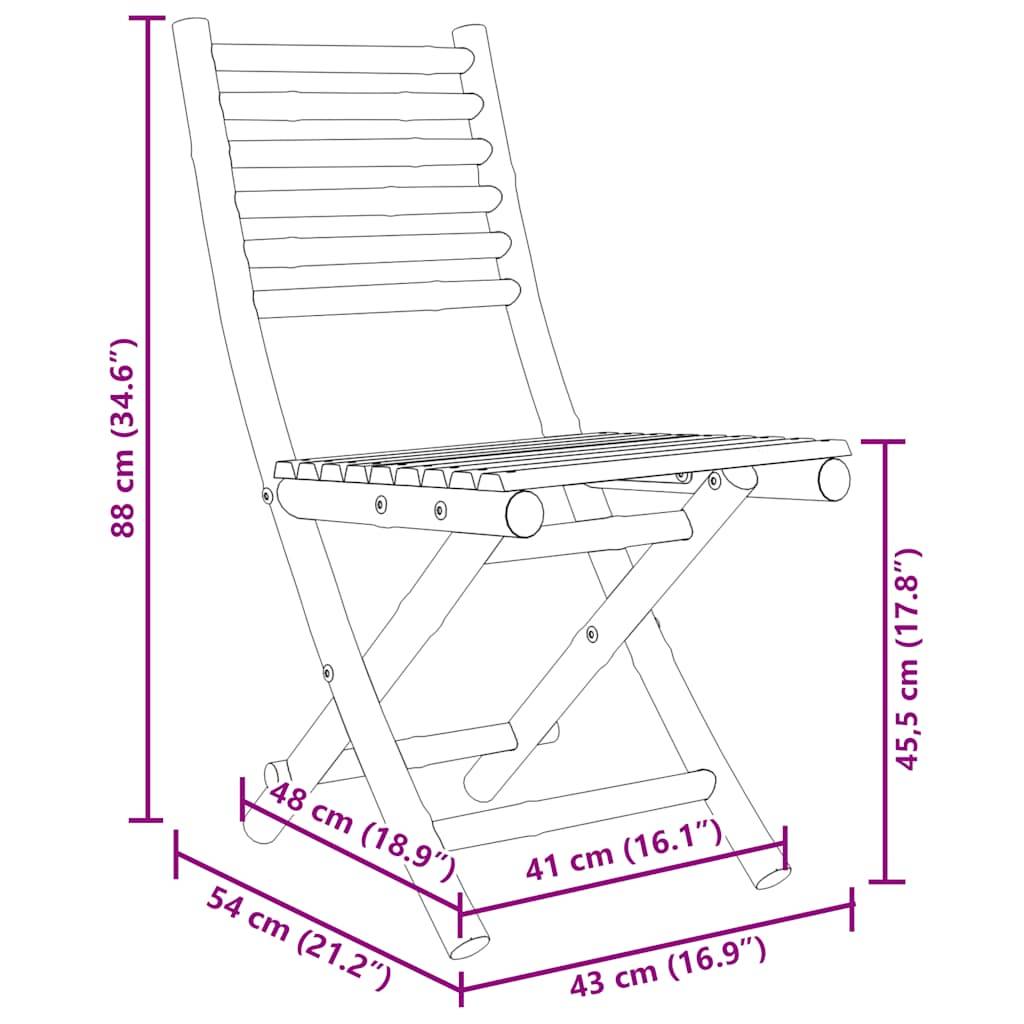 ComfortXL - Petit Salon de Jardin Bambou Pliable 2 Personnes Table Ronde et Chaises pour Balcon – ComfortXL Outdoor Living - Image 3
