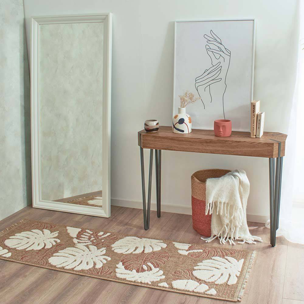 Jardindeco - Tapis intérieur extérieur aspect jute terracotta Tijuana 9062 170 x 120 cm - Imagen 2