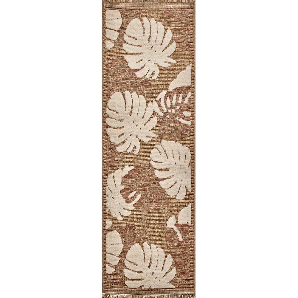Jardindeco - Tapis intérieur extérieur aspect jute terracotta Tijuana 9062 170 x 120 cm - Imagen 4
