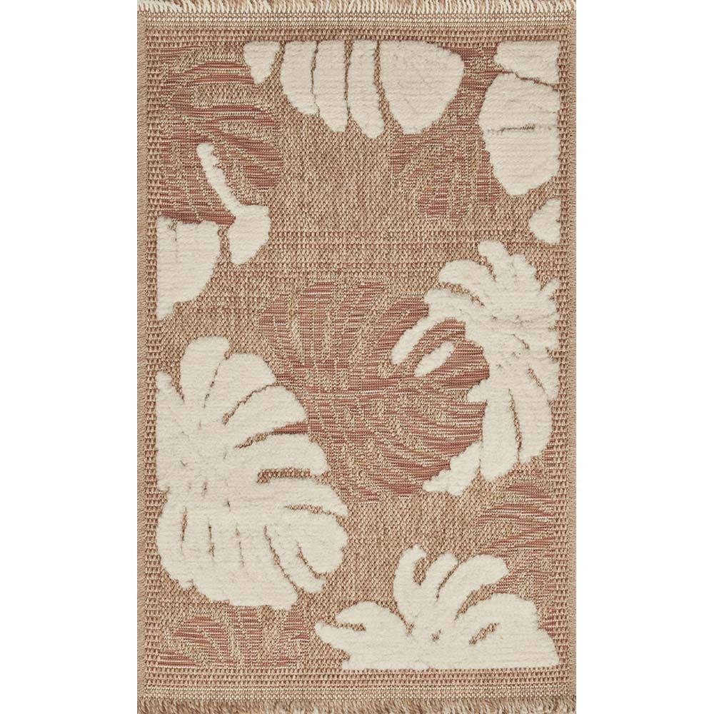 Jardindeco - Tapis intérieur extérieur aspect jute terracotta Tijuana 9062 170 x 120 cm - Imagen 3