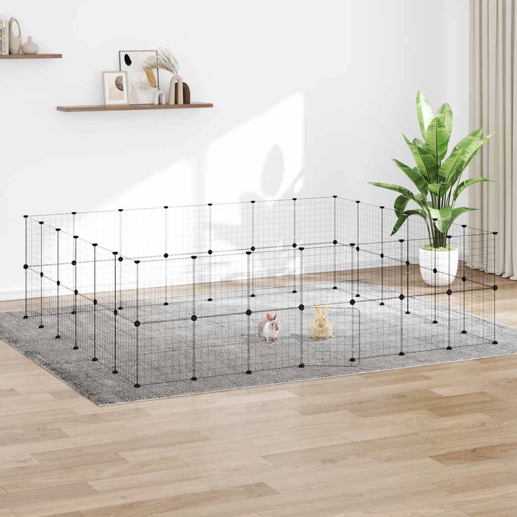 Vidaxl - Cage animaux de compagnie à 52 panneaux et porte Noir 35x35 cm vidaXL 3114041 - Imagen 1
