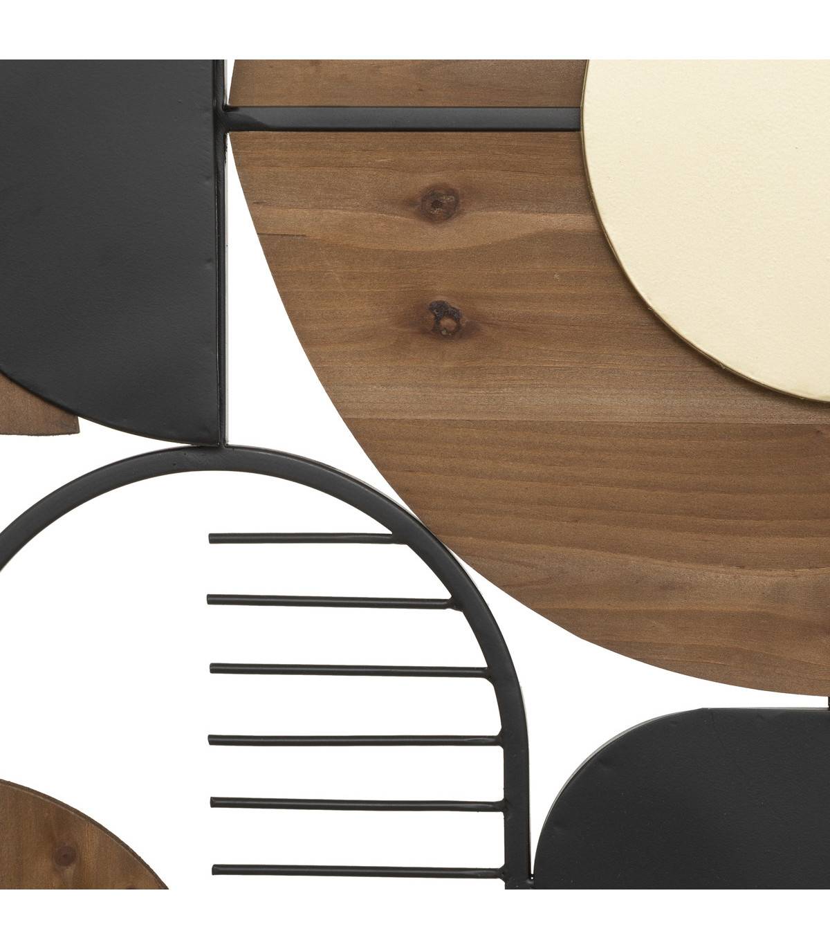 Déco murale Cerles & Demi-cercles en métal et Bois 70 x 70 cm - Imagen 2