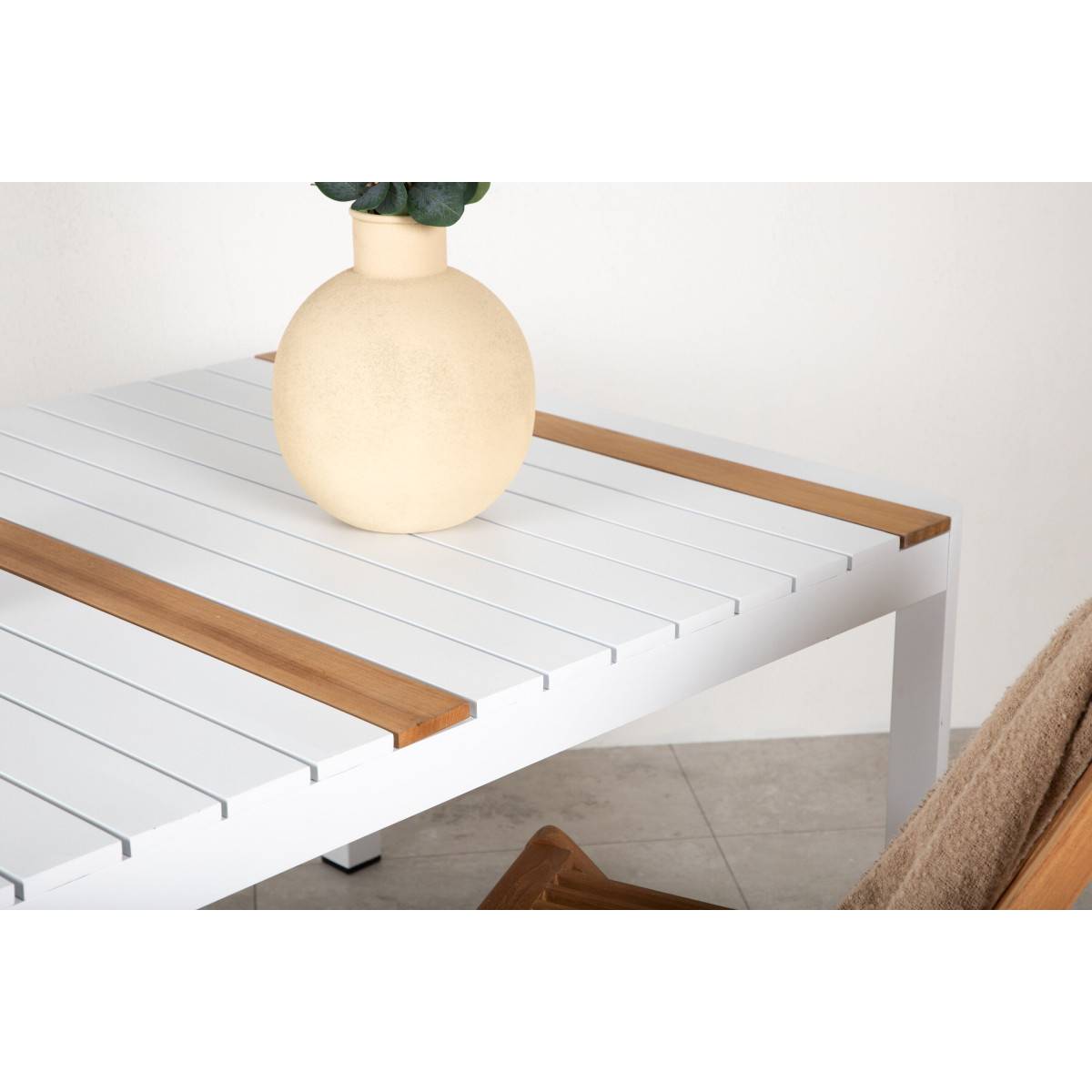 Table de Jardin en Teck "Togo" 150cm Blanc - Image 8