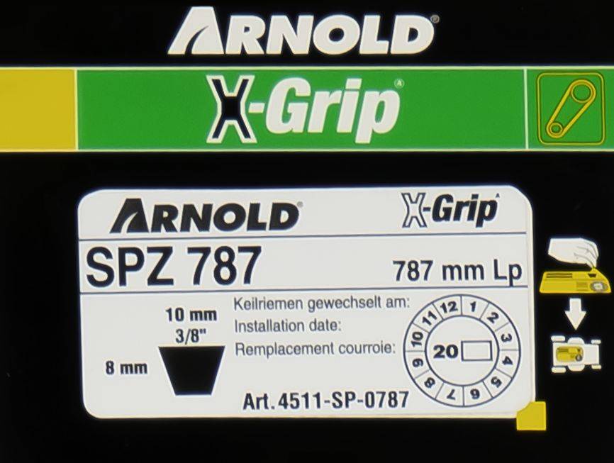 Arnold - Courroie trapézoïdale X-Grip V de type SPZ 787 Arnold - Imagen 2