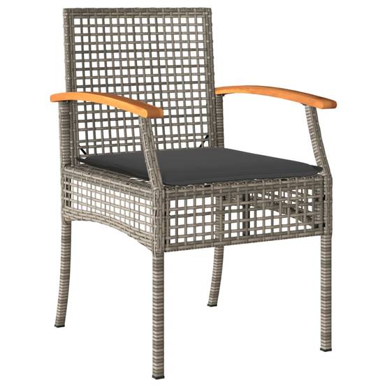 Salon de Jardin 4 Personnes Résine Tressée et Bois d'Acacia Table 140cm – ComfortXL Outdoor Living - Image 5