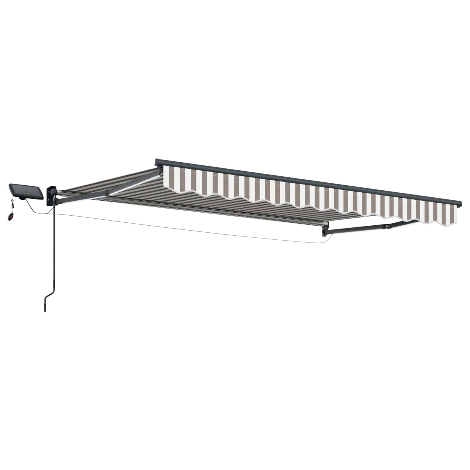 ComfortXL - Store banne manuel aluminium polyester pour terrasse éclairage LED gris clair - ComfortXL Outdoor Living - Image 2