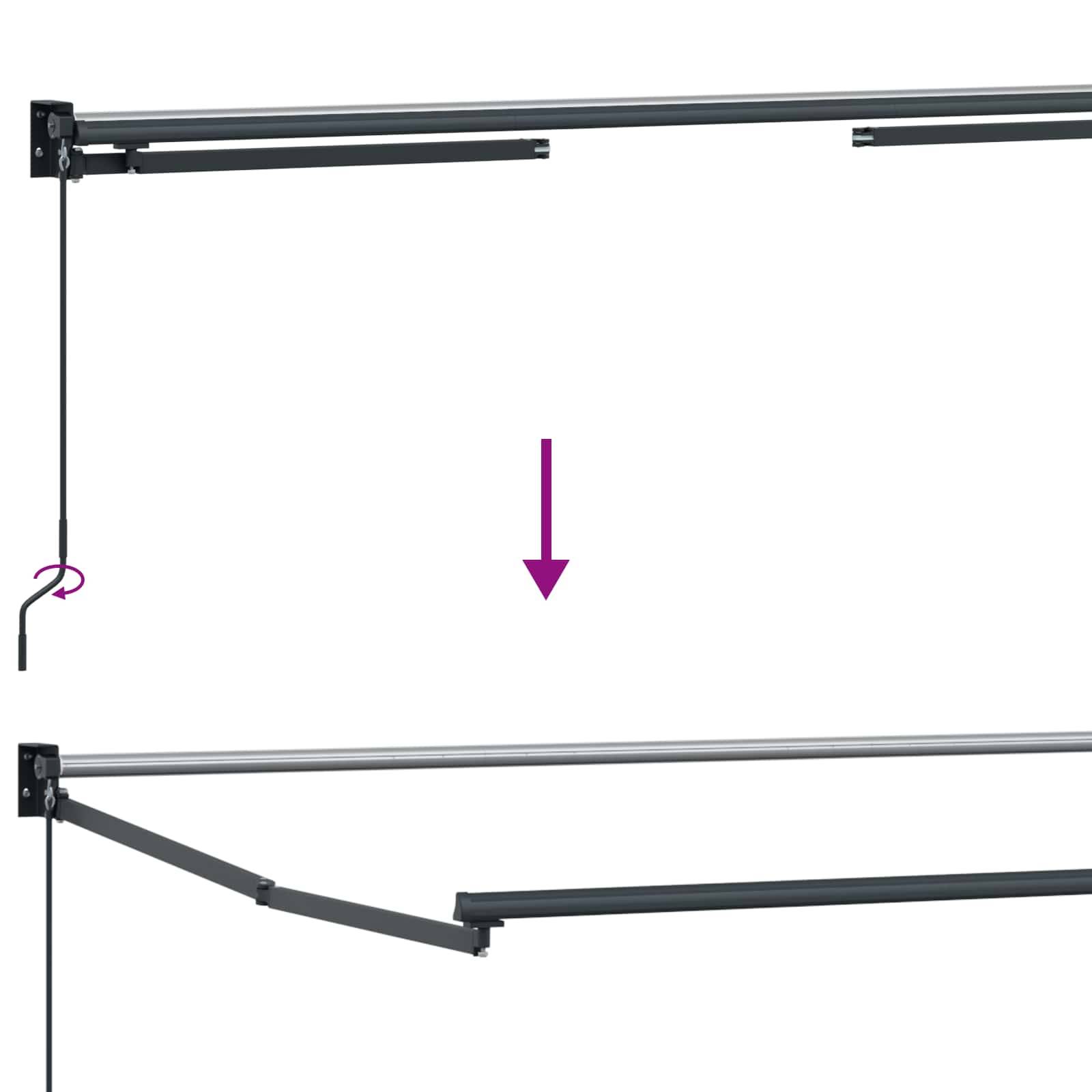 ComfortXL - Store banne manuel aluminium polyester pour terrasse éclairage LED gris clair - ComfortXL Outdoor Living - Image 7