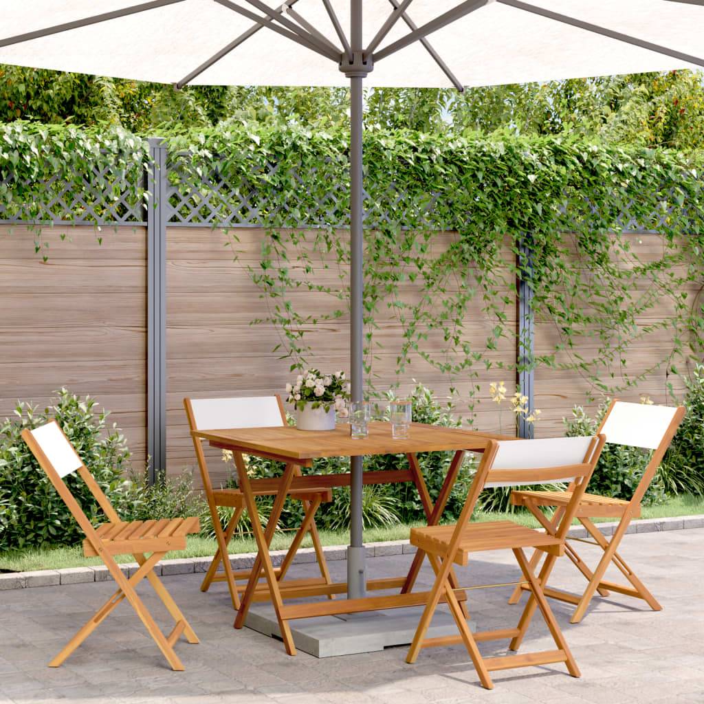 Vidaxl - Ensemble à manger de jardin 5 pcs-Salons de jardin blanc crème tissu bois massif 222822 - Image 1