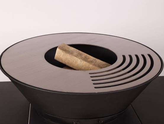 Purline - Barbecue Braséro charbon acier corten noir avec bras latéraux EFP57B – Purline - Image 7