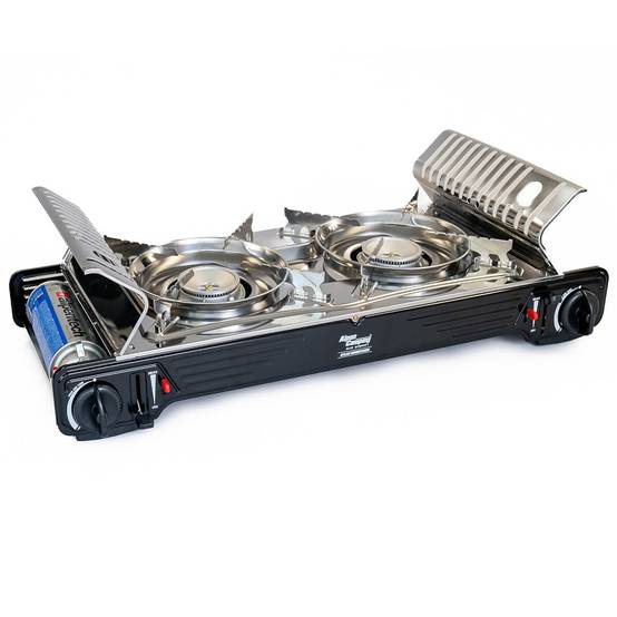 Réchaud à gaz 2 feux 4400W Thermocouple intégré + 4 cartouches de gaz 250gr ALPEN Camping - Imagen 5