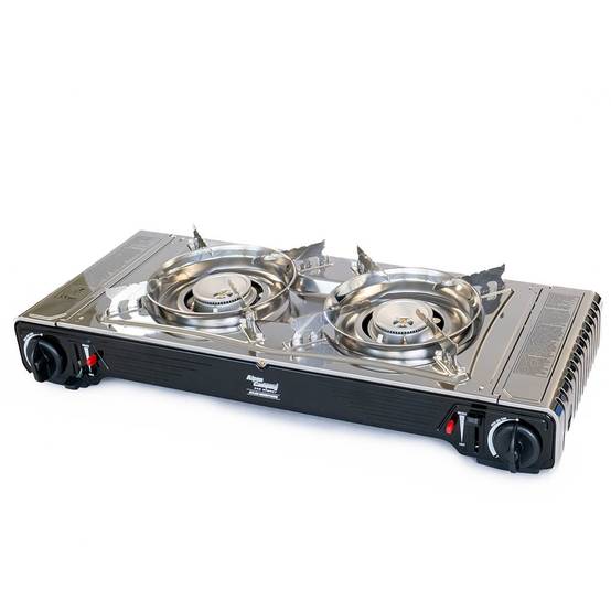 Réchaud à gaz 2 feux 4400W Thermocouple intégré + 4 cartouches de gaz 250gr ALPEN Camping - Imagen 2