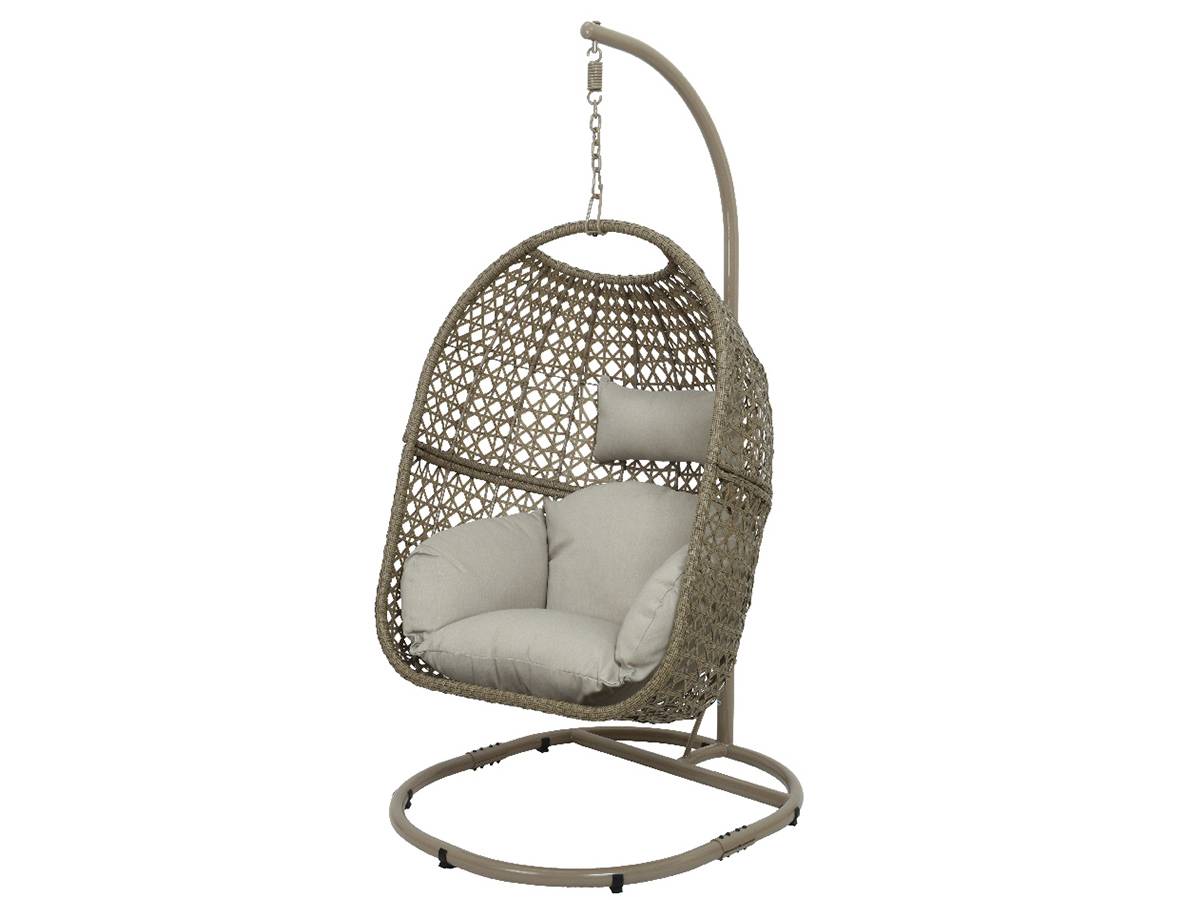 Jardideco - Fauteuil suspendu œuf de jardin  brun Royan - Jardideco - Imagen 1