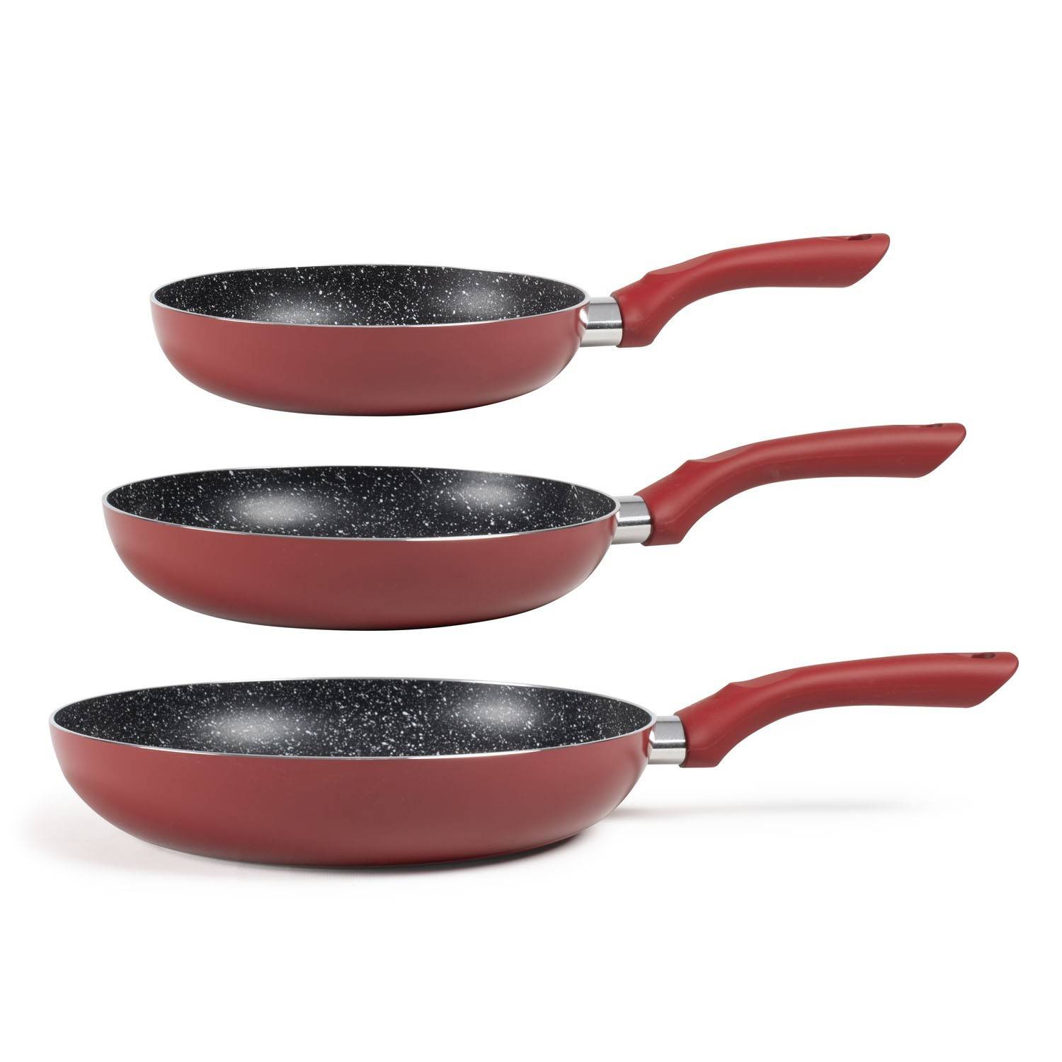 Livoo - Lot de 3 poêles antiadhésives 20/24/28cm rouge MEN124RC Livoo - Imagen 4