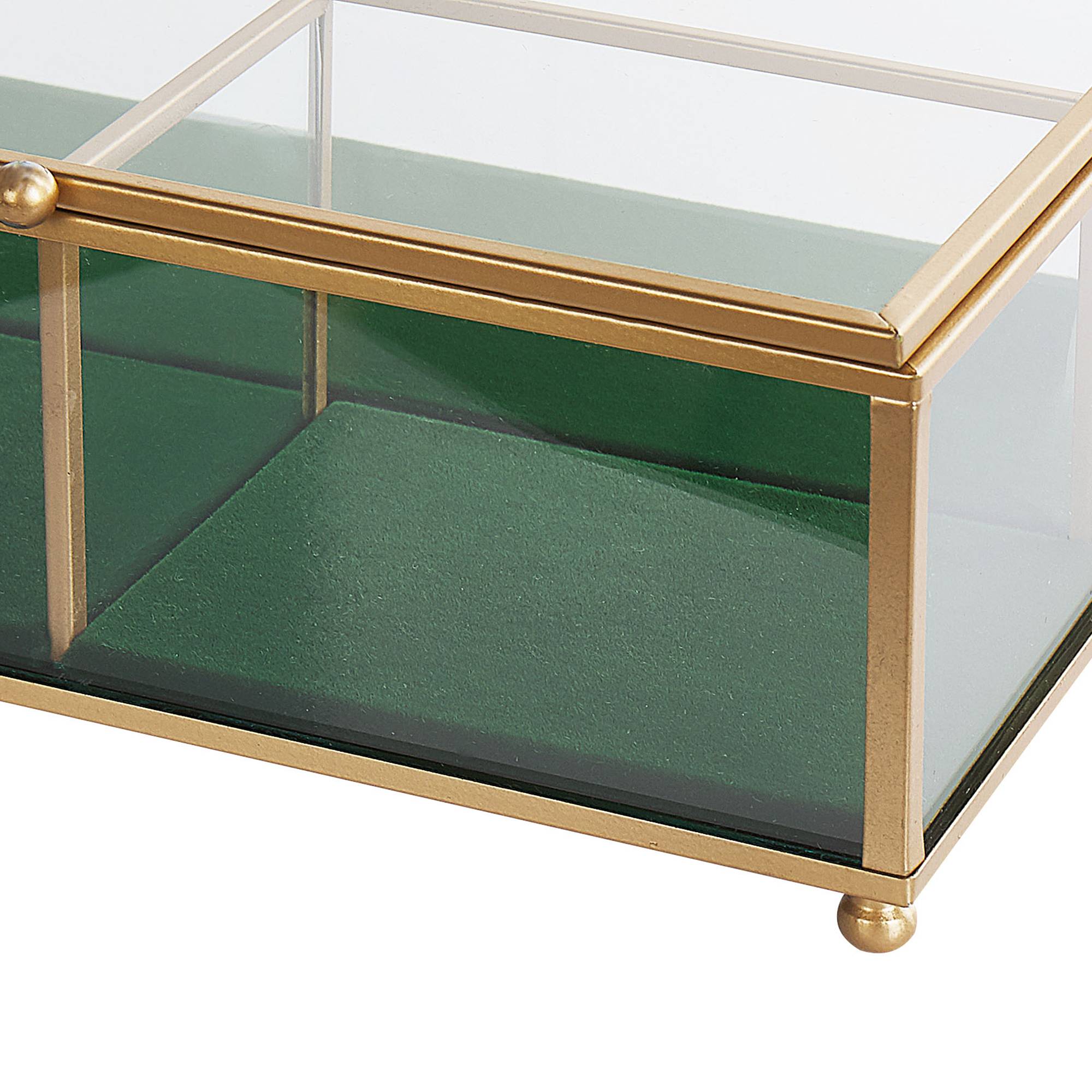 Beliani - Boîte a Bijoux en Verre Transparent et Doré avec Compartiments Pratique Pour Ranger Accessoires de Style Glamour Beliani - Imagen 6