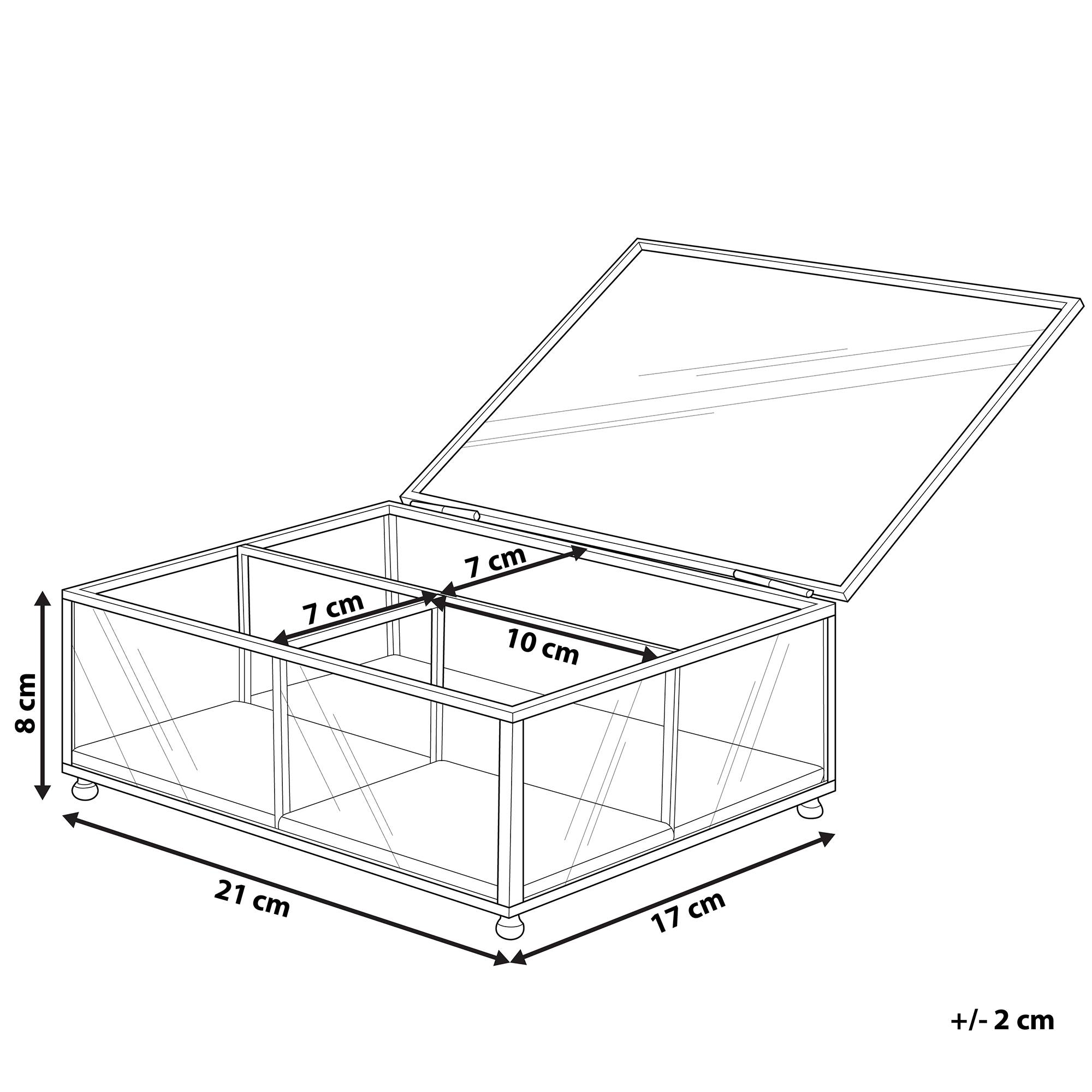 Beliani - Boîte a Bijoux en Verre Transparent et Doré avec Compartiments Pratique Pour Ranger Accessoires de Style Glamour Beliani - Imagen 3