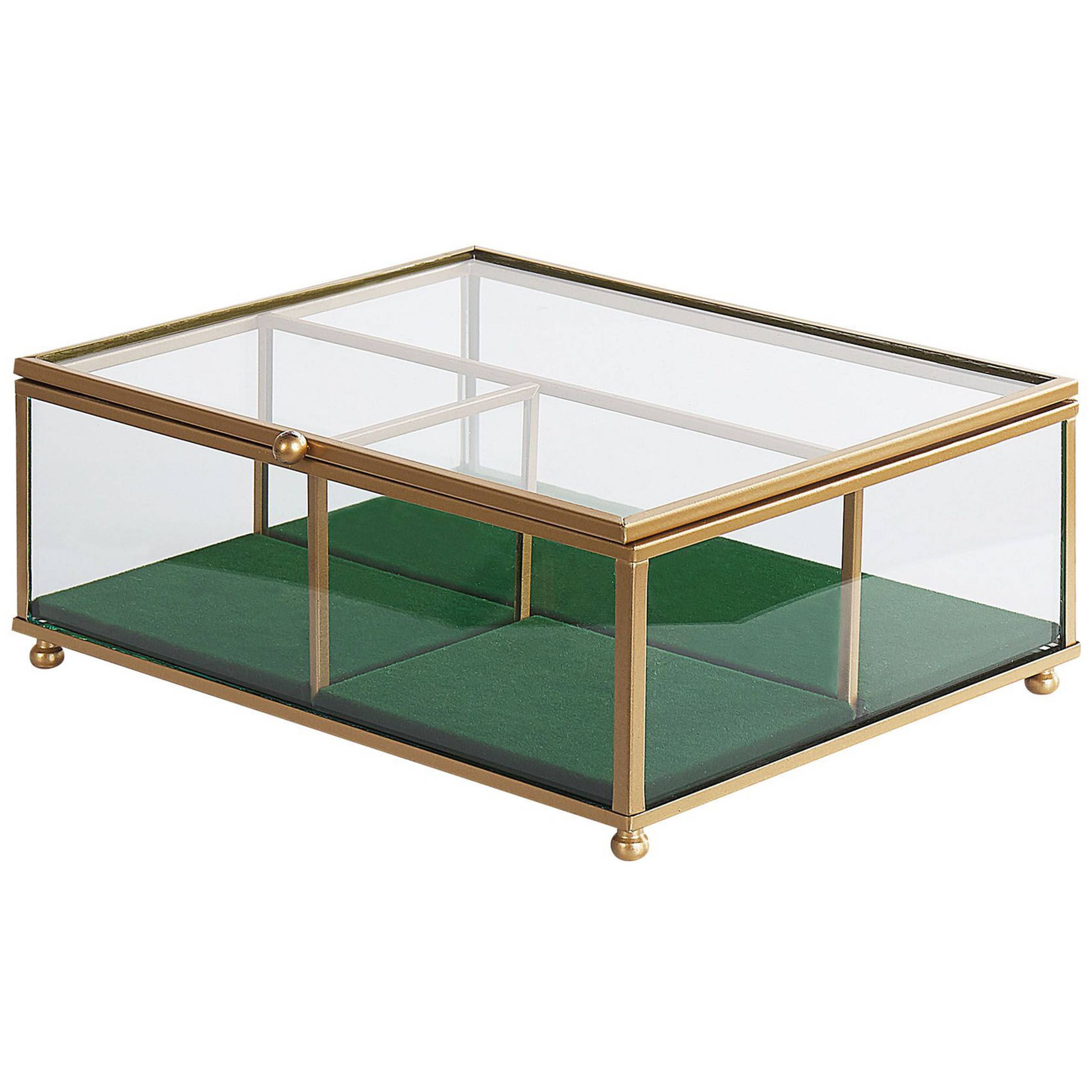 Beliani - Boîte a Bijoux en Verre Transparent et Doré avec Compartiments Pratique Pour Ranger Accessoires de Style Glamour Beliani - Imagen 1