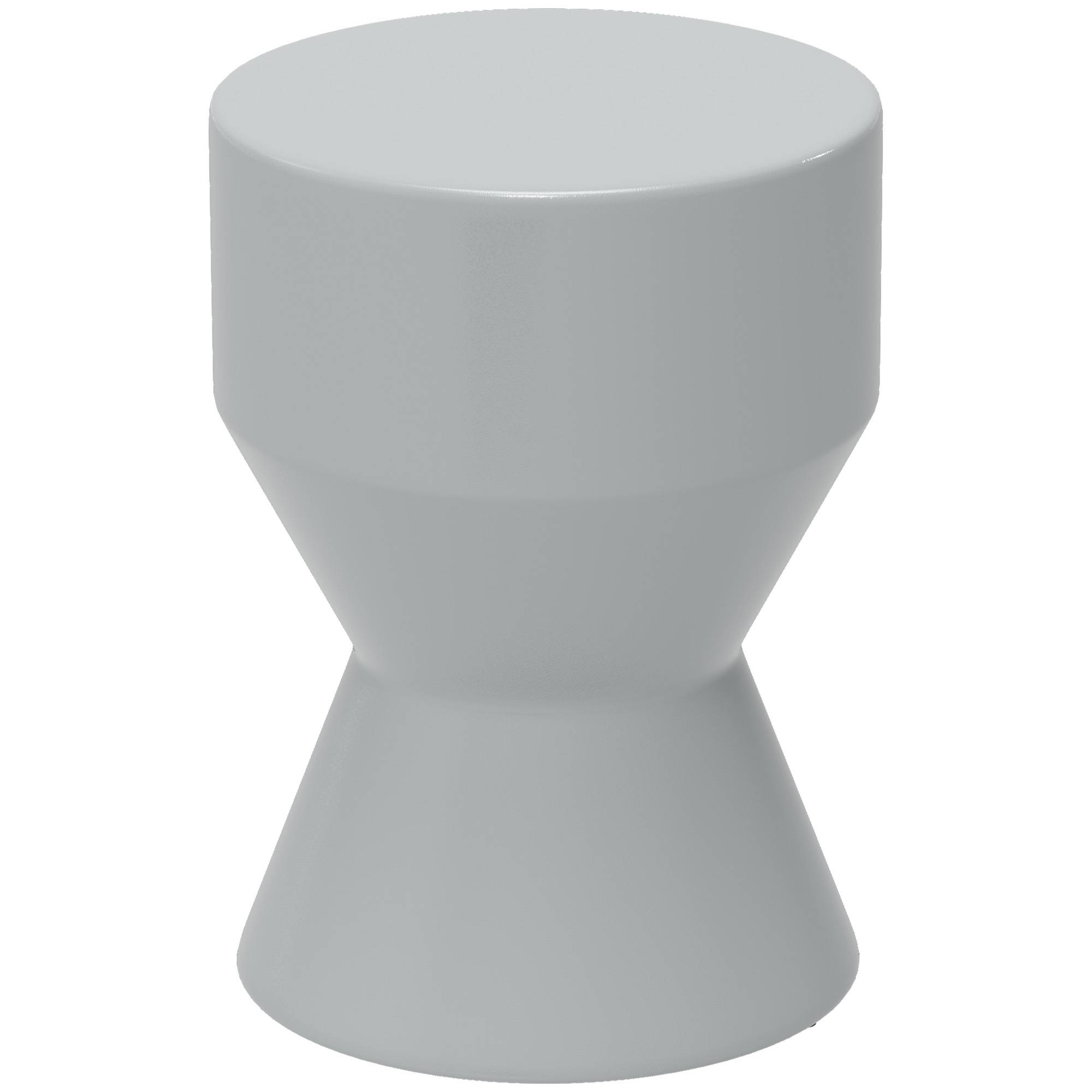Tabouret de jardin en céramique forme sablier, capacité 120 kg, Ø33 x 45,5 cm, Gris clair, résistant aux intempéries - Image 1