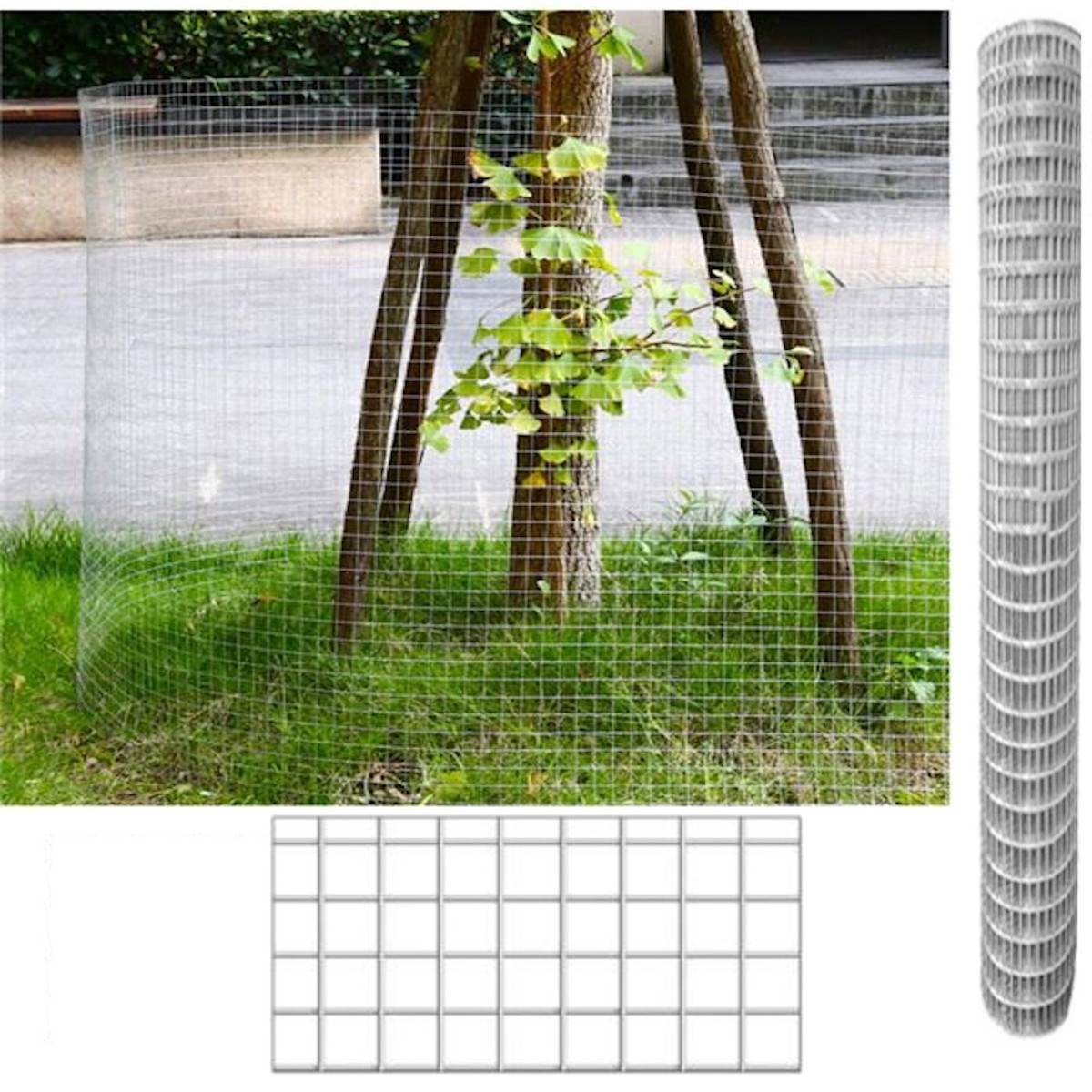 Comercial Candela - Grillage Souple| 1X5 M| Composition 100% Acier Galvanisé| Rouleau Grillage| Fil Électrosoudé| Réticulée 13X13MM - Imagen 2