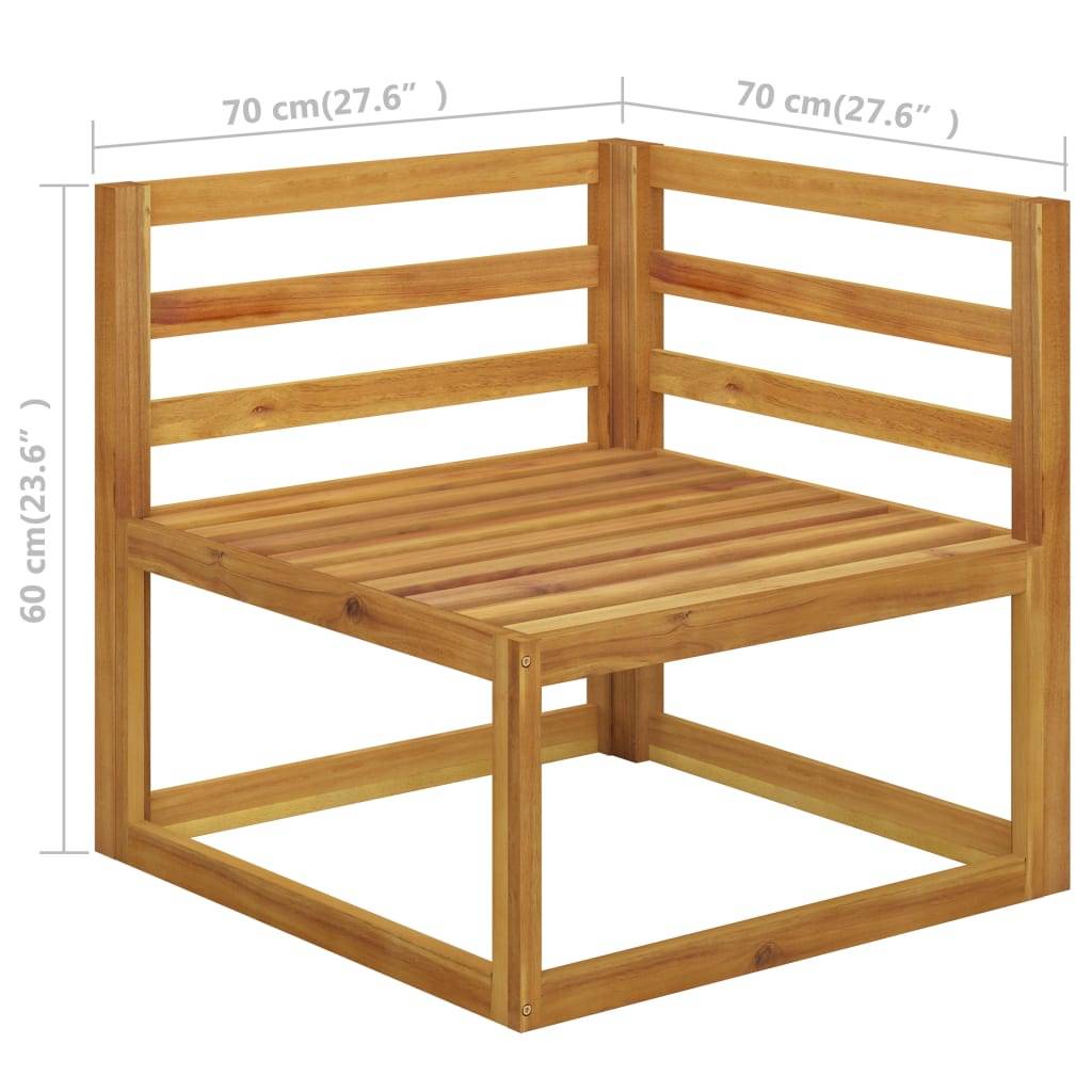 Helloshop26 - Salon de jardin meuble d'extérieur ensemble de mobilier 6 pièces avec coussin crème bois d'acacia solide - Imagen 8