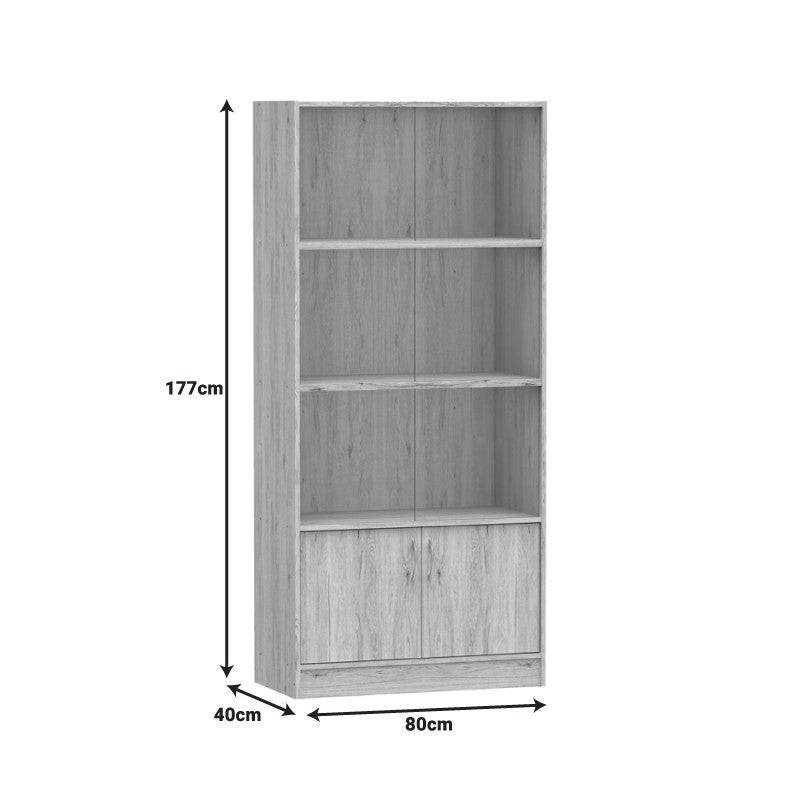 bibliothèque burcy bois chêne 80x40x177cm - Image 4