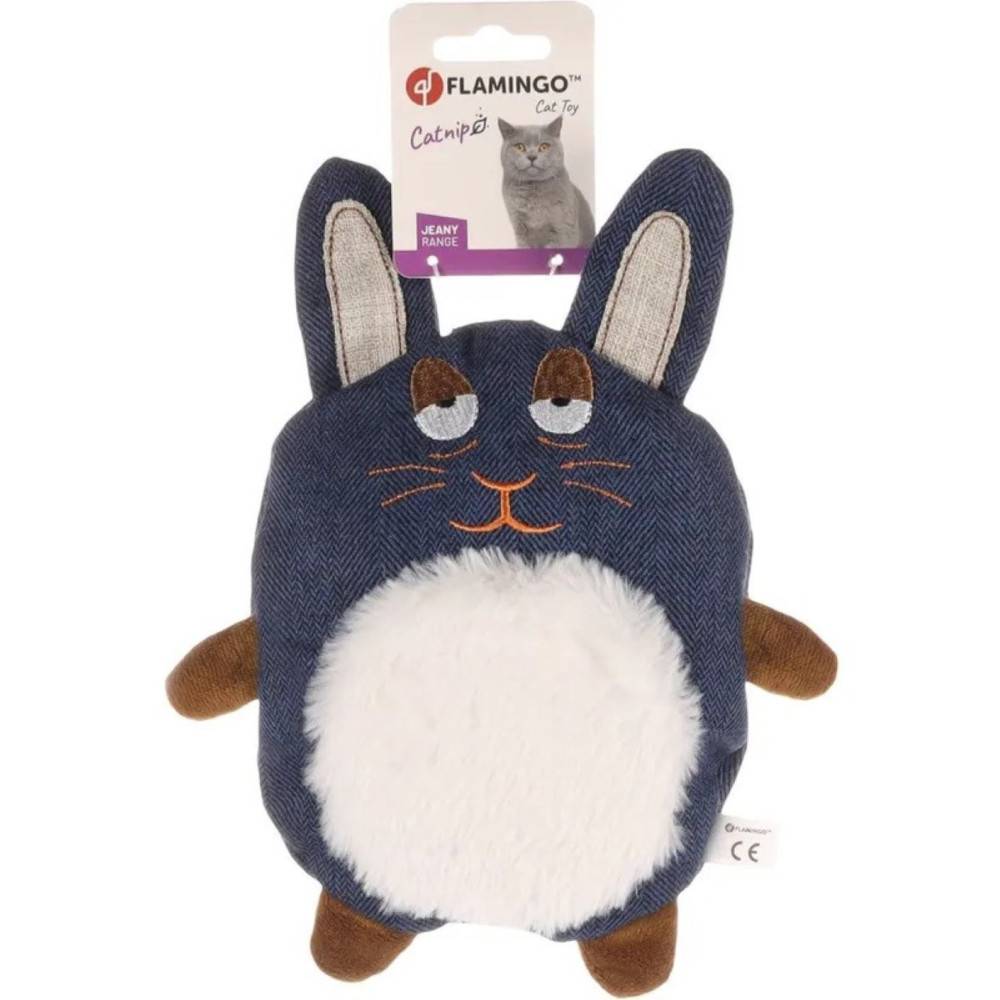Jouet peluche Lapin  Jeany bleu, 22 x 27 cm pour chat - Imagen 3