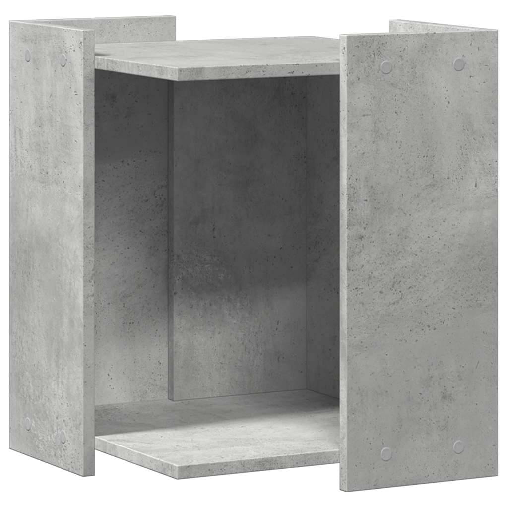 Meuble de bac à litière pour chat bois d'ingénierie gris béton 42 x 42 x 51 cm - PANGIVO - Image 2