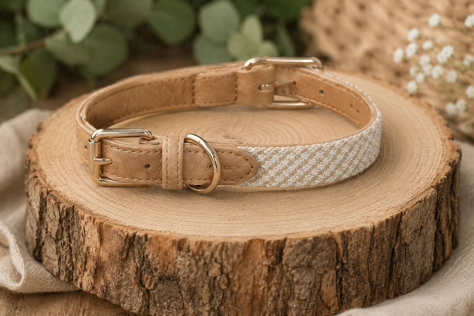 Eden - Chien Collier Lara Beige S 31-39cm 20mm - Image 4