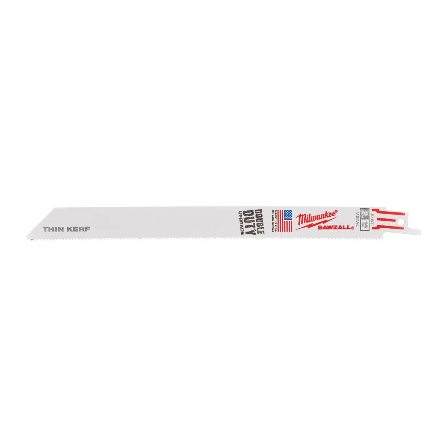 Lame scie sabre trait de scie fin en métal - 230 mm x 14 Tpi - 5 pièces - MILWAUKEE - 48475187