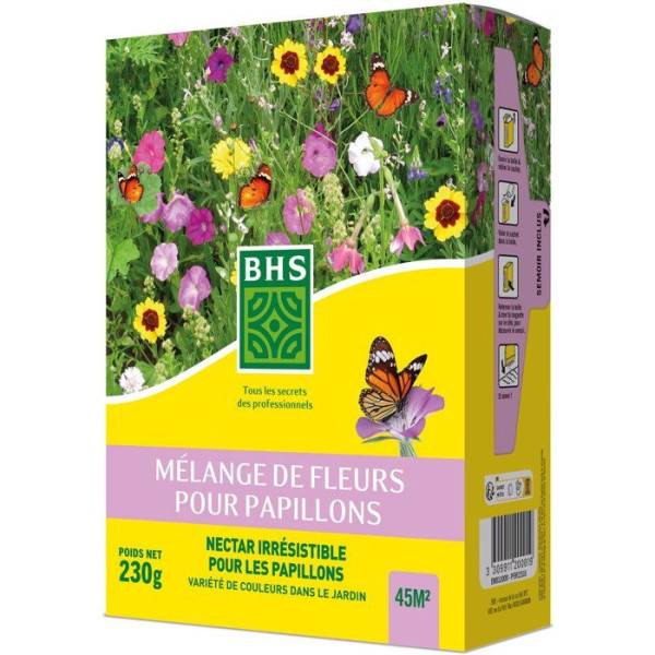 BHS - Mélange de fleurs pour papillons - BHS - 230 g - 39 variétés vivaces et annuelles