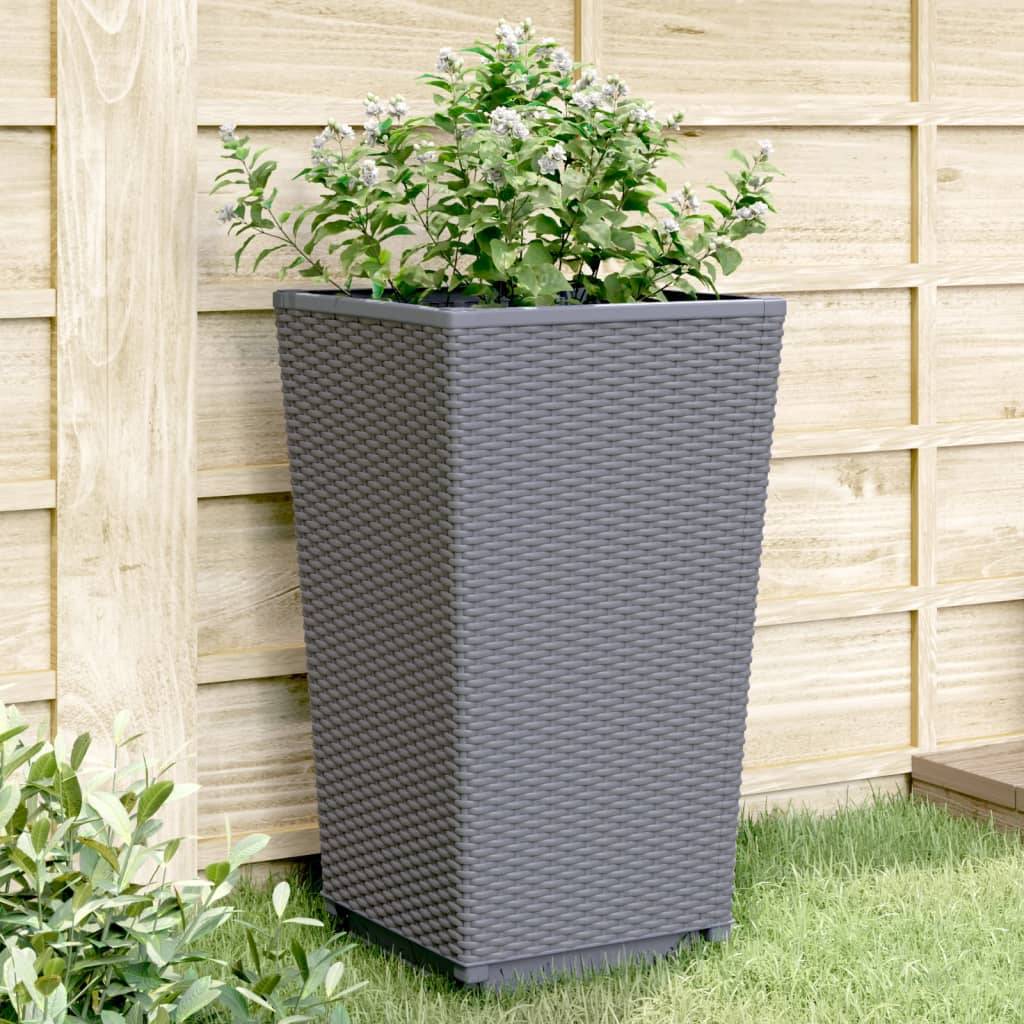 Maison Chic - Lot de 4 Jardinières, Bac à fleurs, Pot de fleurs bleu gris 32,5x32,5x57 cm PP - Imagen 2