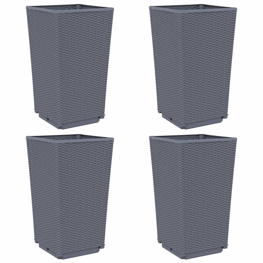 Maison Chic - Lot de 4 Jardinières, Bac à fleurs, Pot de fleurs bleu gris 32,5x32,5x57 cm PP - Imagen 1