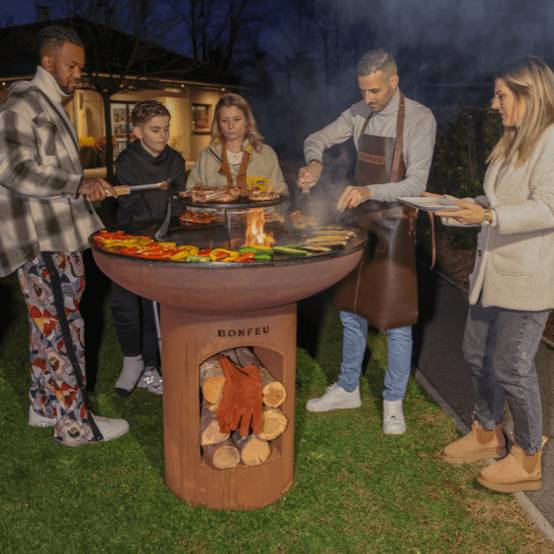 Brasero Plancha BonBiza XL ouvert corten BonFeu - 98x98x102 cm - Image 2