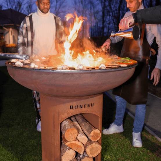 Brasero Plancha BonBiza XL ouvert corten BonFeu - 98x98x102 cm - Image 4