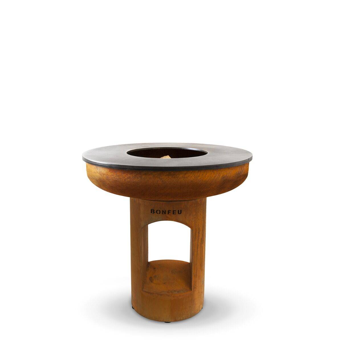 Brasero Plancha BonBiza XL ouvert corten BonFeu - 98x98x102 cm - Image 1